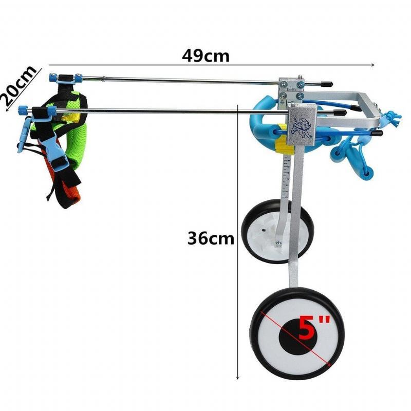 2-kołowy 5-calowy Wózek Inwalidzki Dla Zwierząt Domowych