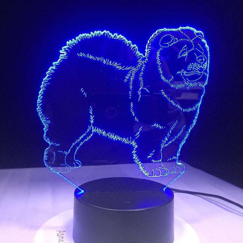 Chow Chow Dog Lampka Nocna 3d