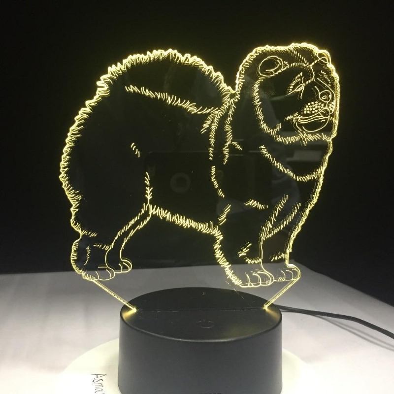 Chow Chow Dog Lampka Nocna 3d