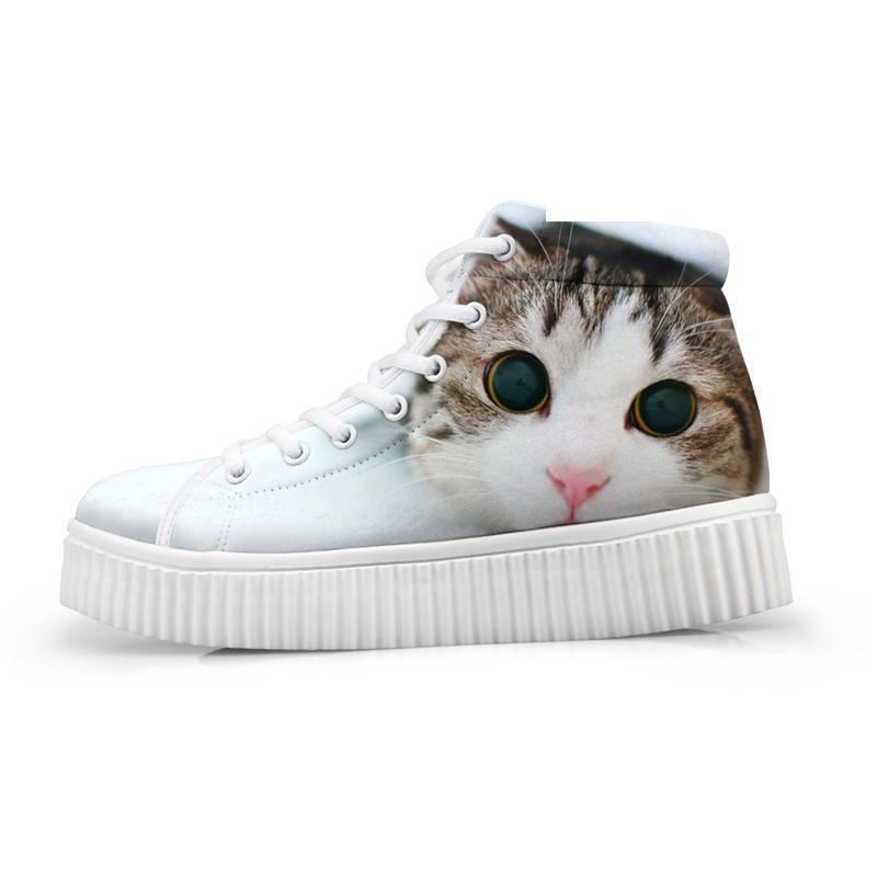 Kawaii Damskie Wysokie Buty Zwiększające Wysokość 3d Kotów