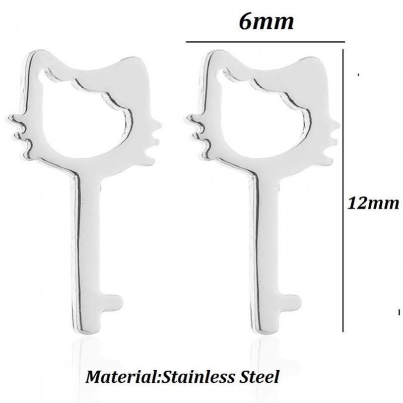Kolczyki W Kształcie Klucza W Kształcie Kota