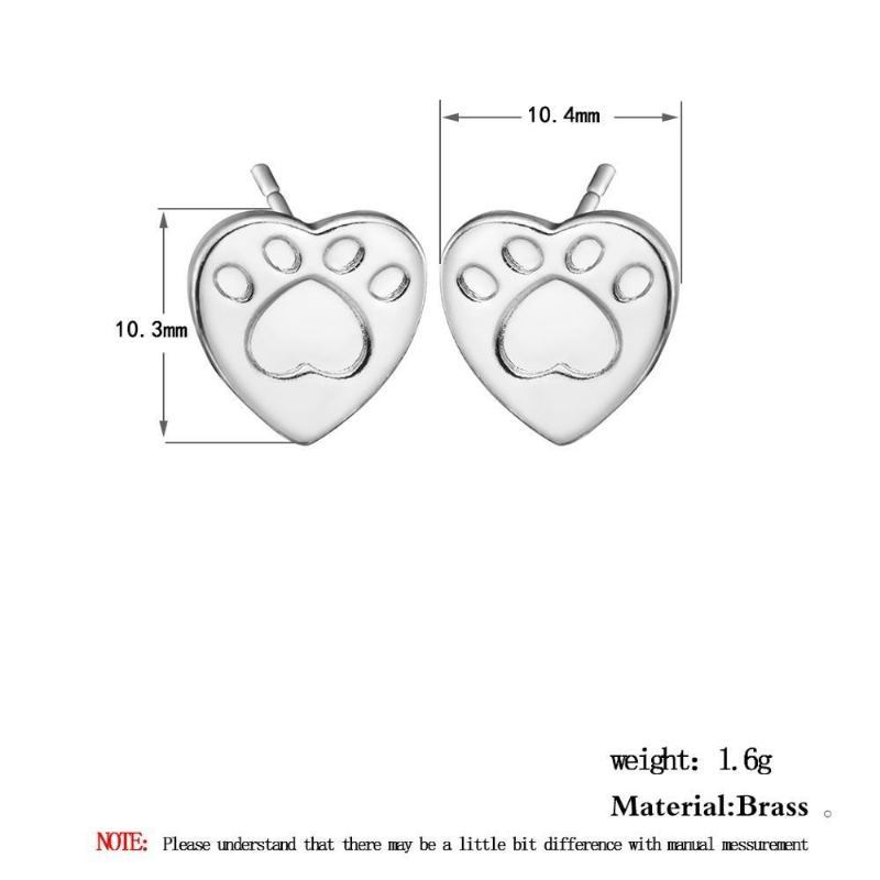 Kolczyki W Kształcie Serca Z Odciskami Łap