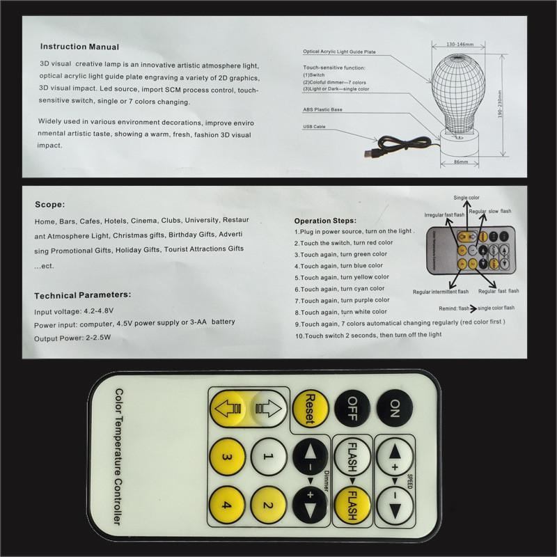 Lampa Led Z Możliwością Zmiany Koloru Kota 3d