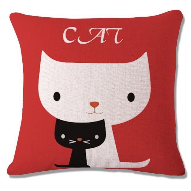 Poszewka Na Poduszkę Z Kolorowym Zabawnym Kotem