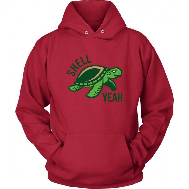 Shell Yeah Turtle Design Bluzy Z Kapturem