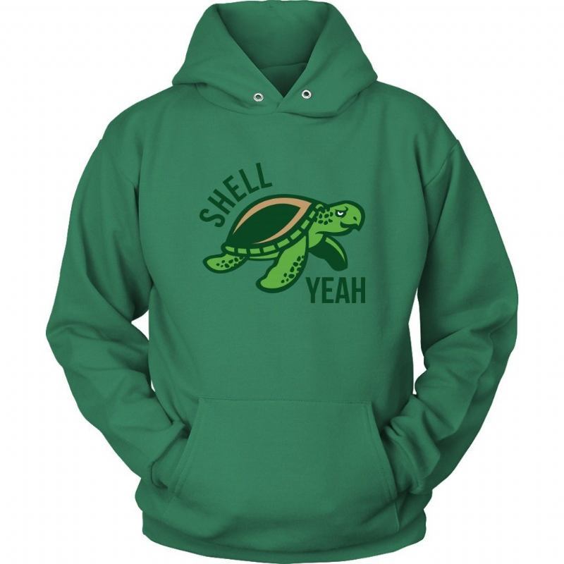 Shell Yeah Turtle Design Bluzy Z Kapturem