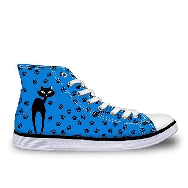 Śliczne Buty Damskie Z Wysokim Stanem W Stylu Casual Blue Cat